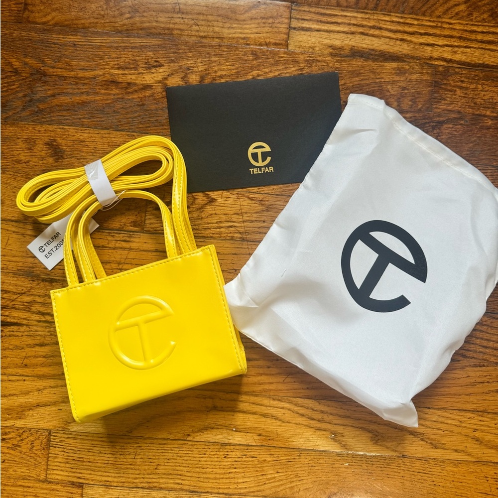 Telfar Yellow Small Shopper Bag
